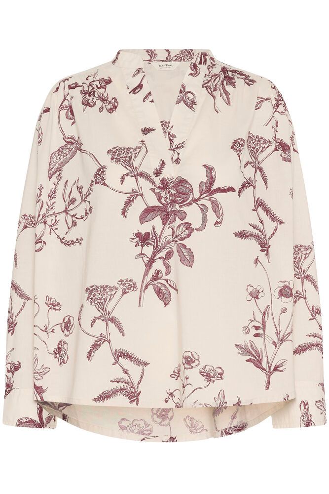 Part Two Natale Blouse in Tawney Port Botanical Print