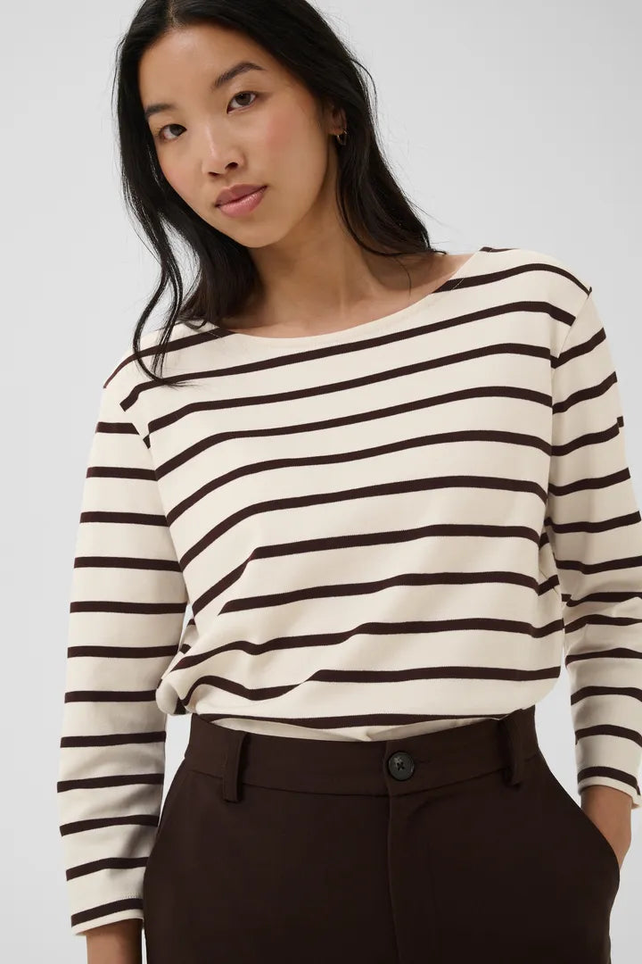 Part Two Nela T-shirt In Mole Stripe
