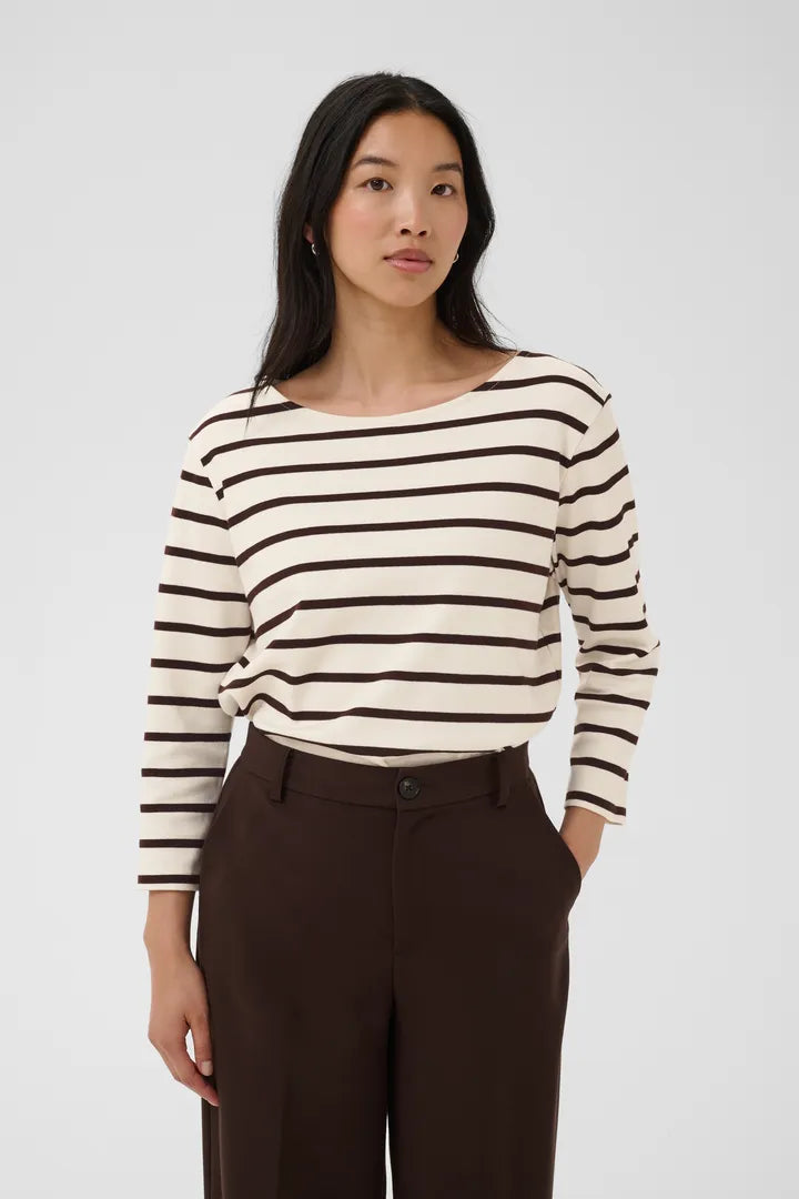 Part Two Nela T-shirt In Mole Stripe