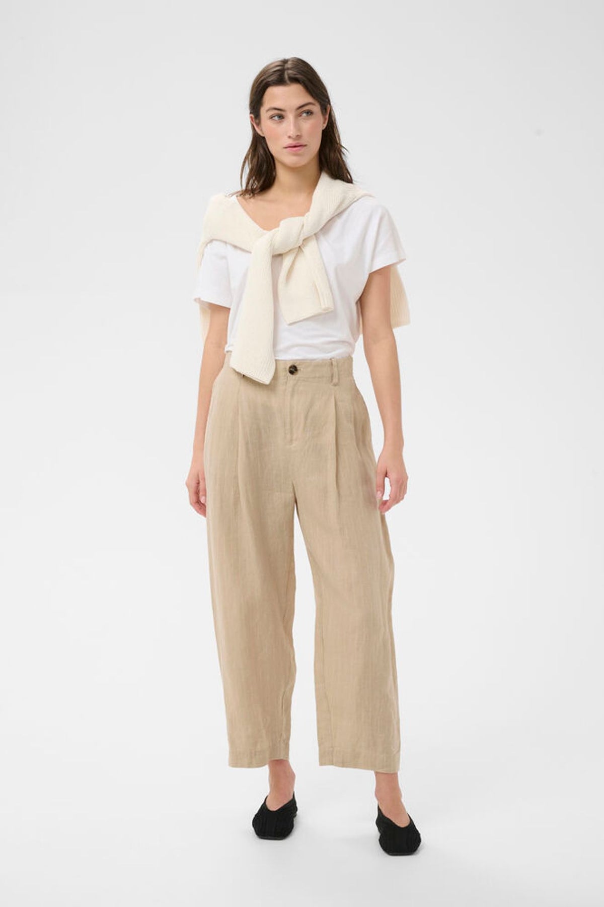 Part Two Nettas Pant In Neutral Pinstripe
