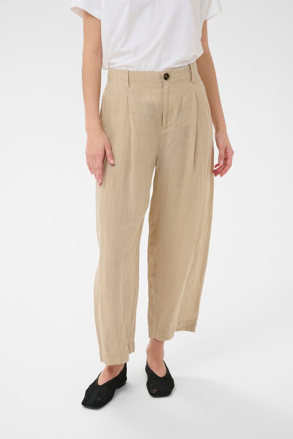 Part Two Nettas Pant In Neutral Pinstripe