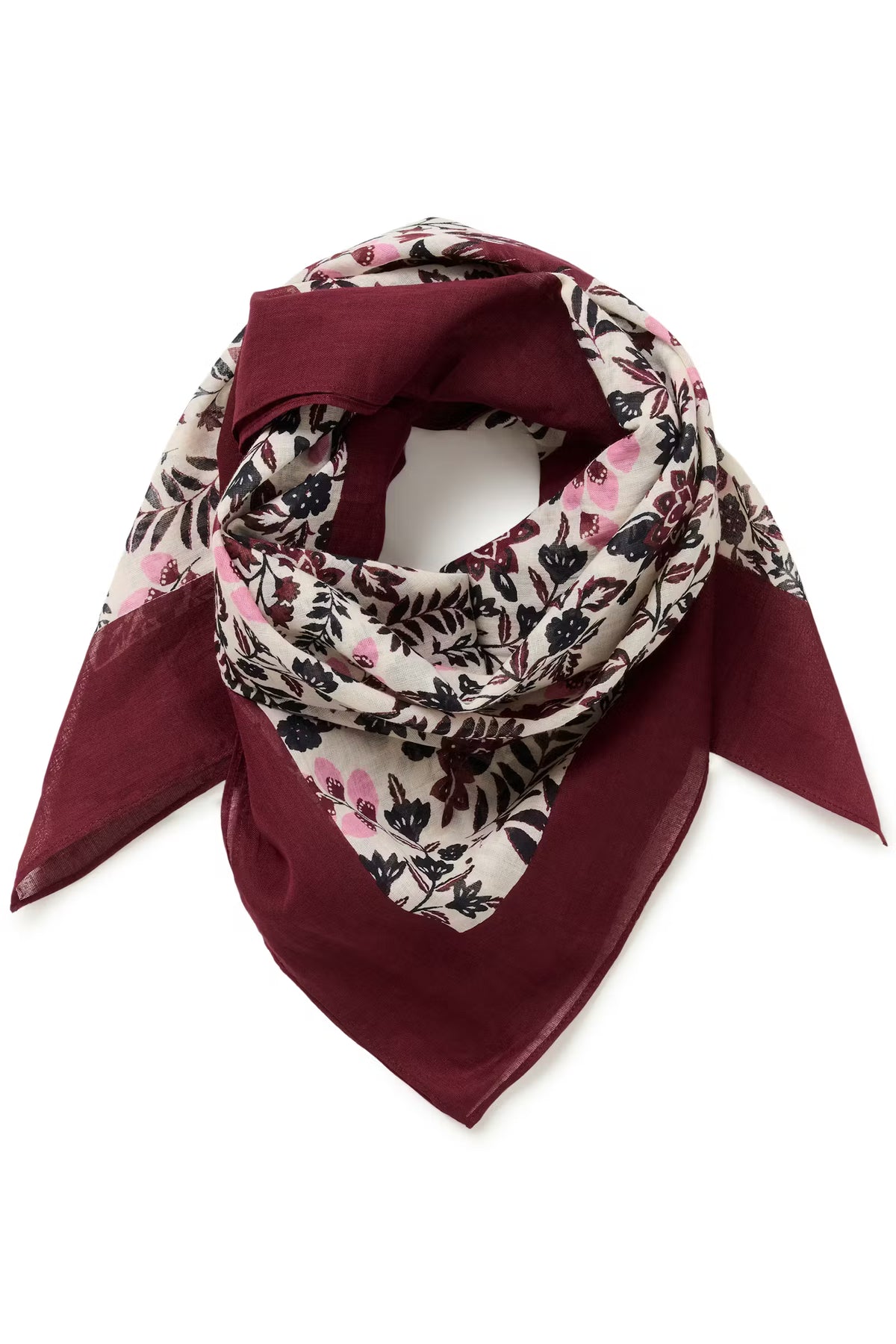 Part Two Phi Scarf in Fig Bird Print