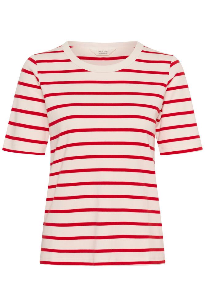 Part Two Ratana T Shirt In Poppy Red Stripes