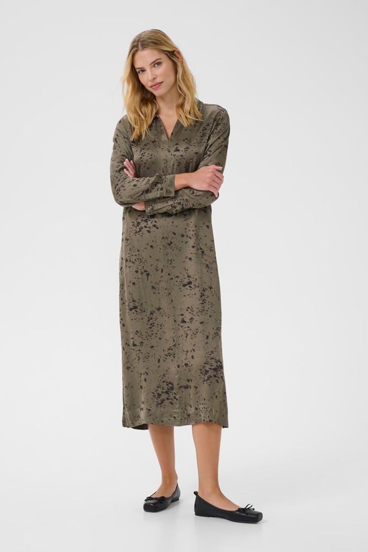 Part Two Shiloh Dress In Tarmac Scattered Texture Print