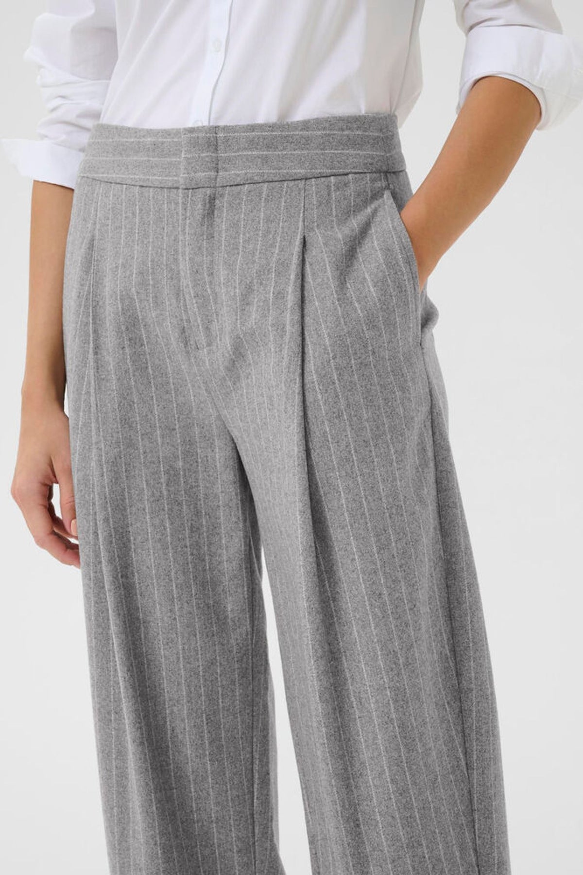 Part Two Solbritt Pant in Medium Grey Pinstripe