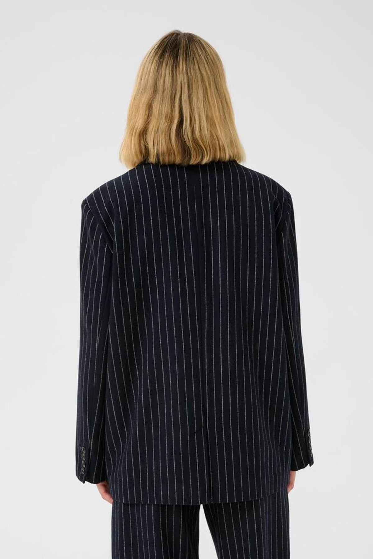 Part Two Somaya Blazer in Navy Pinstripe Blazer