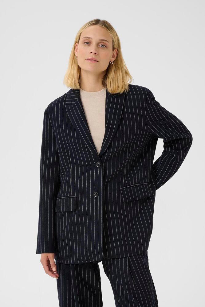 Part Two Somaya Blazer in Navy Pinstripe Blazer