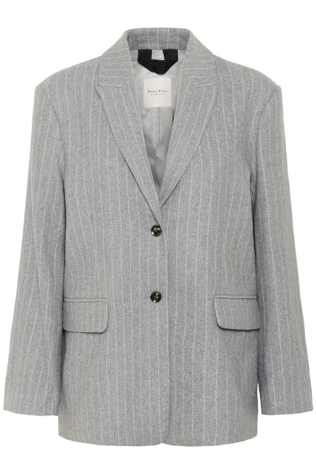 Part Two Somaya Blazer in Medium Grey Pinstripe Blazer