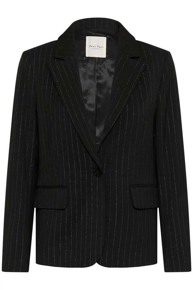 Part Two Ursa Blazer In Black Metallic Stripe