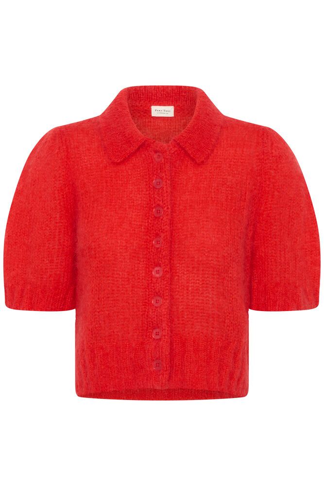 Part Two Vernoni Cardigan In Poppy Red