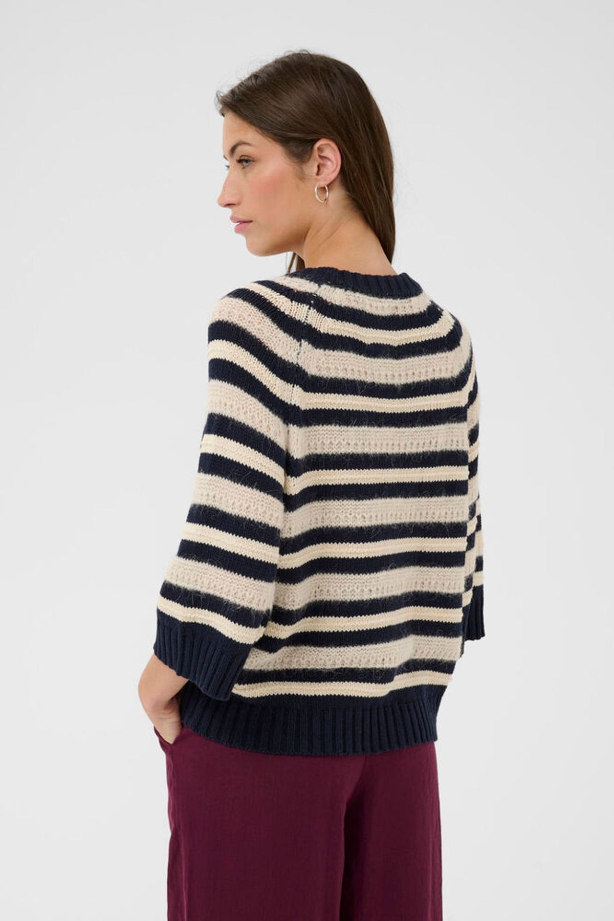 Part Two Anny Pullover In Whitecap Gray & After Midnight Blue