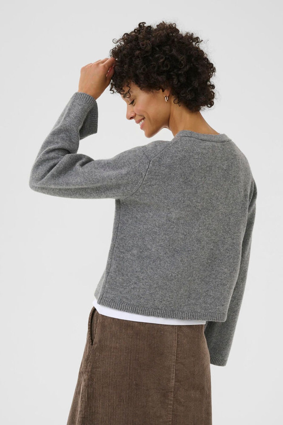 Part Two Sveva Cardigan in Medium Grey Melange