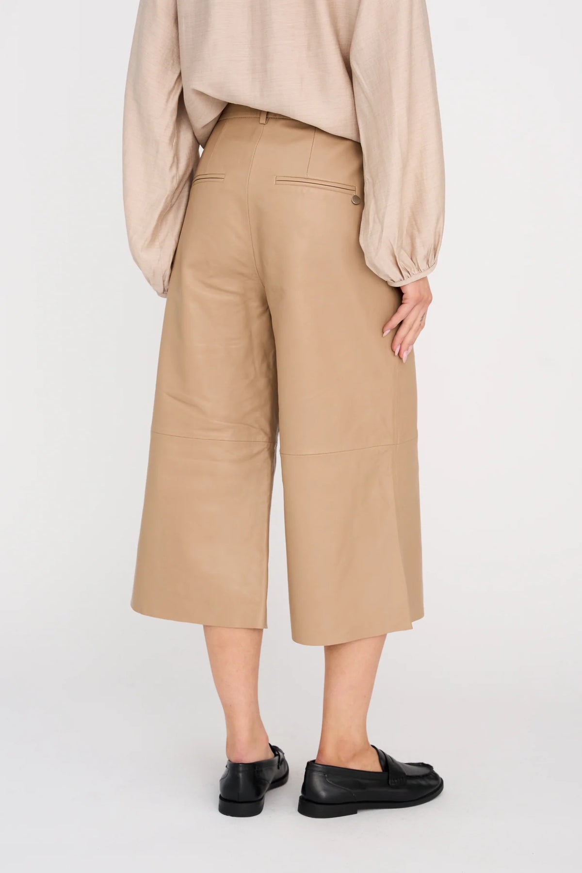 Pieszak Lanni Leather Culotte Pant in Camel