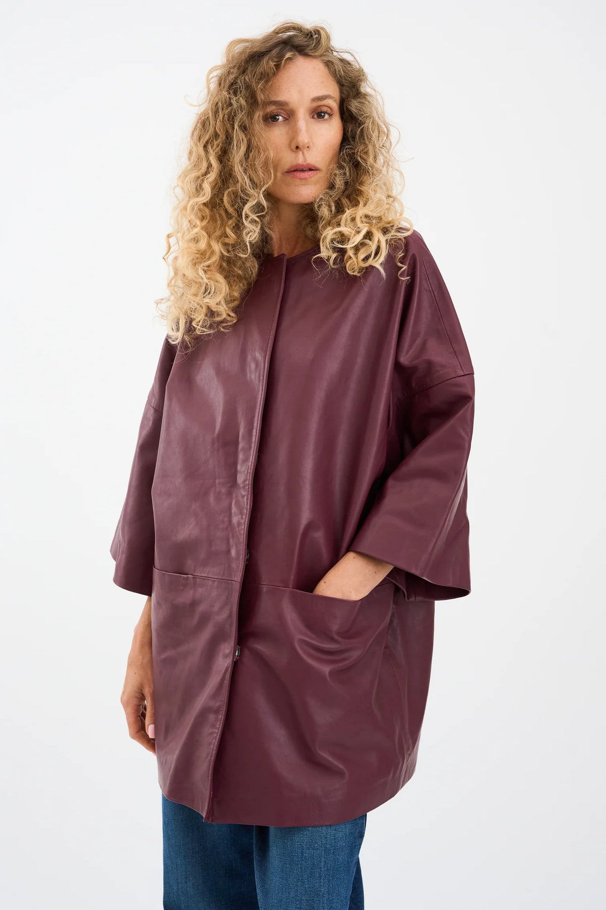 Pieszak Lanni Leather Jacket in Burgundy