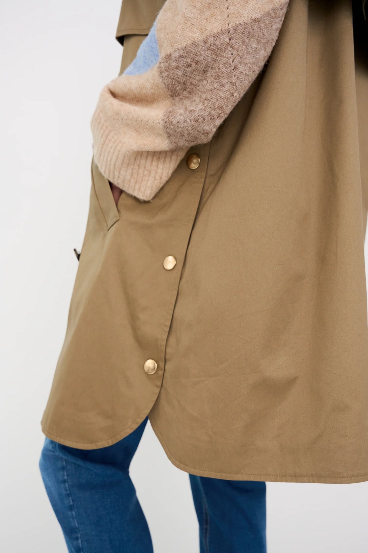 Pieszak Nico Trench Jacket in Lead Brown