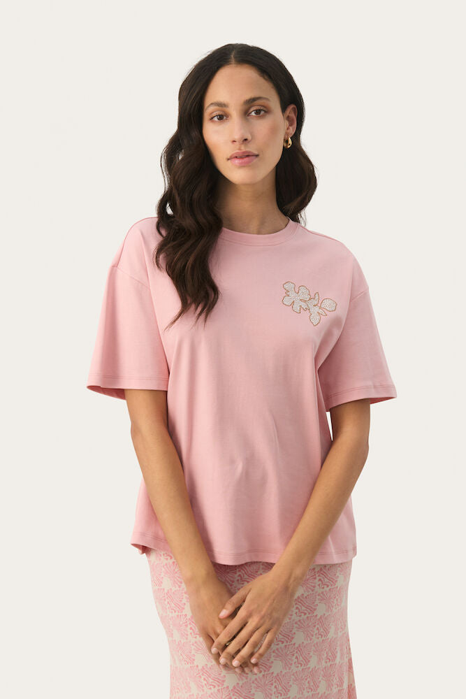 Part Two Jamina Tee in Rose with French Oak Print to the Back