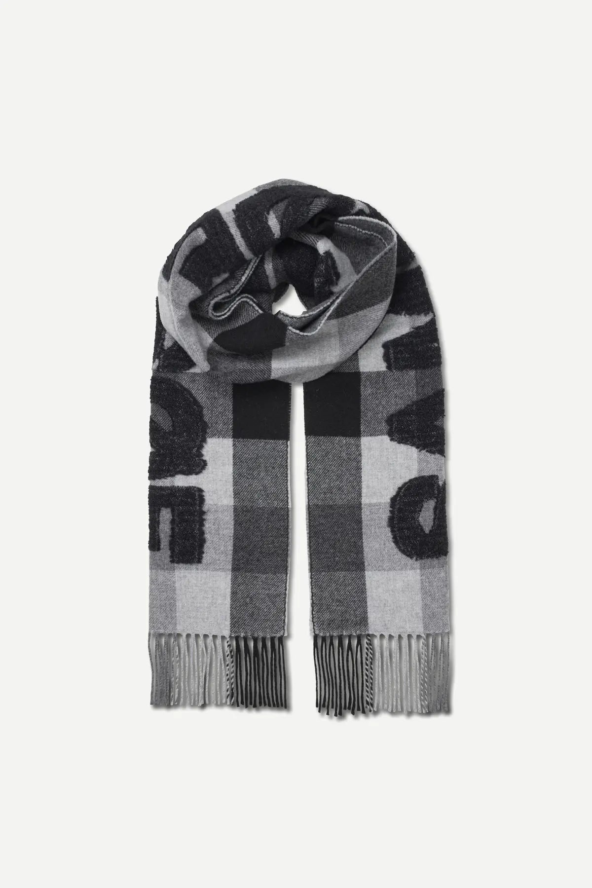 Samsoe Samsoe Scarf In Grey Melange Check