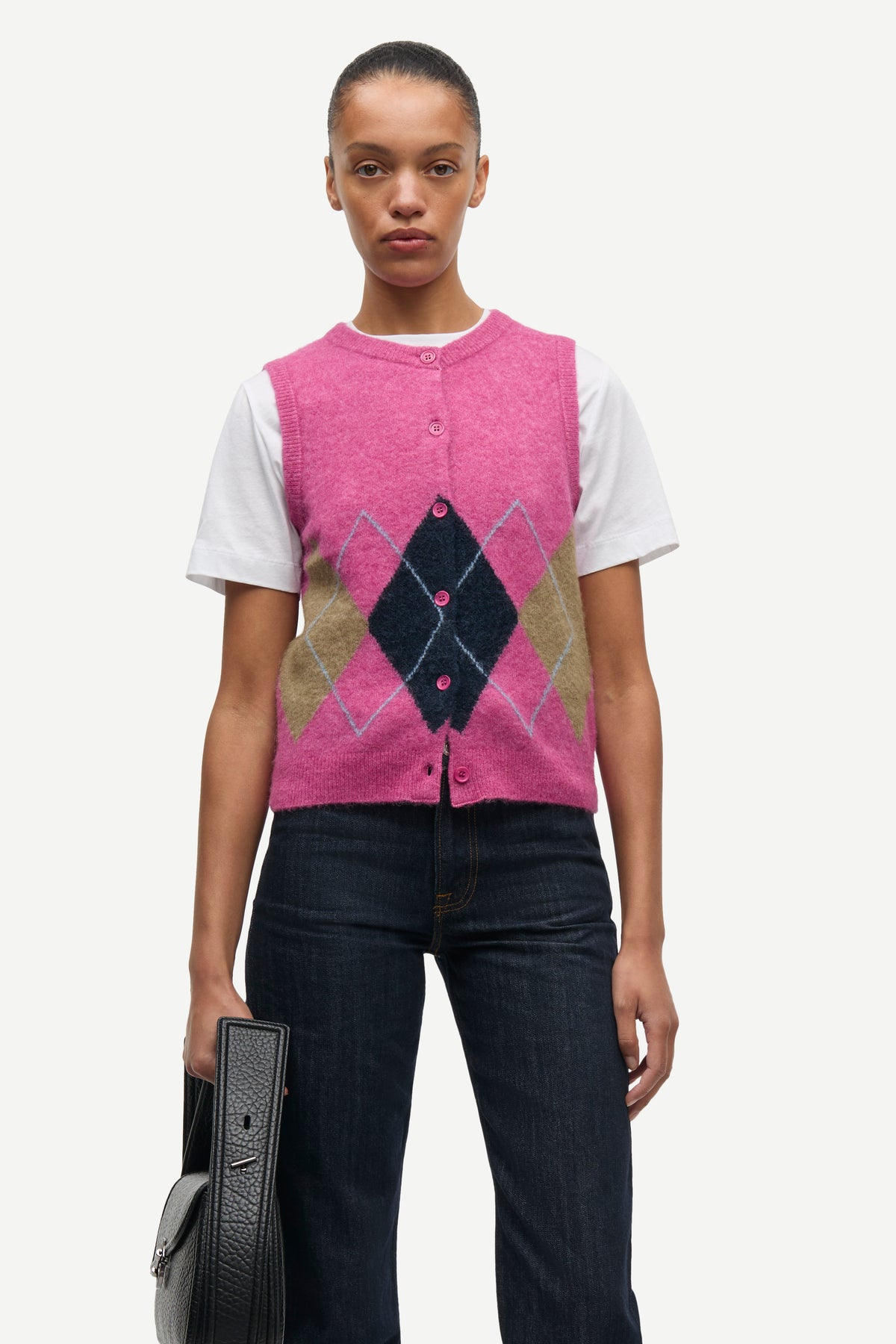 Samsoe Samsoe Sanoura Vest in Red Violet