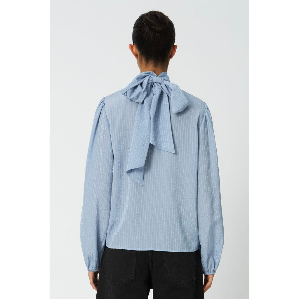 Stella Nova Bow Blouse in Dowe Blue