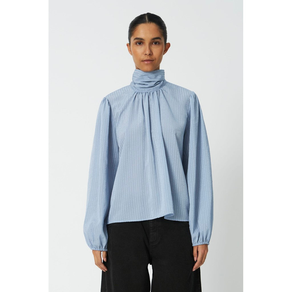 Stella Nova Bow Blouse in Dowe Blue