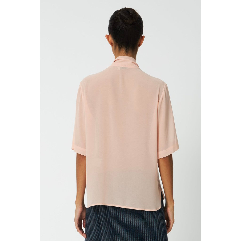 Stella Nova Chiffon Shirt with Tie Band in Soft Pink