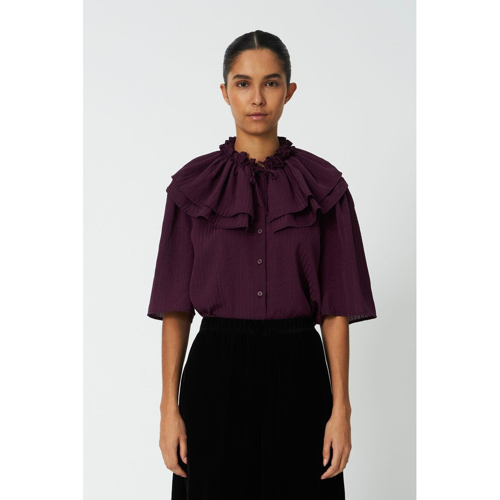 Stella Nova Frill Top in Beetroot