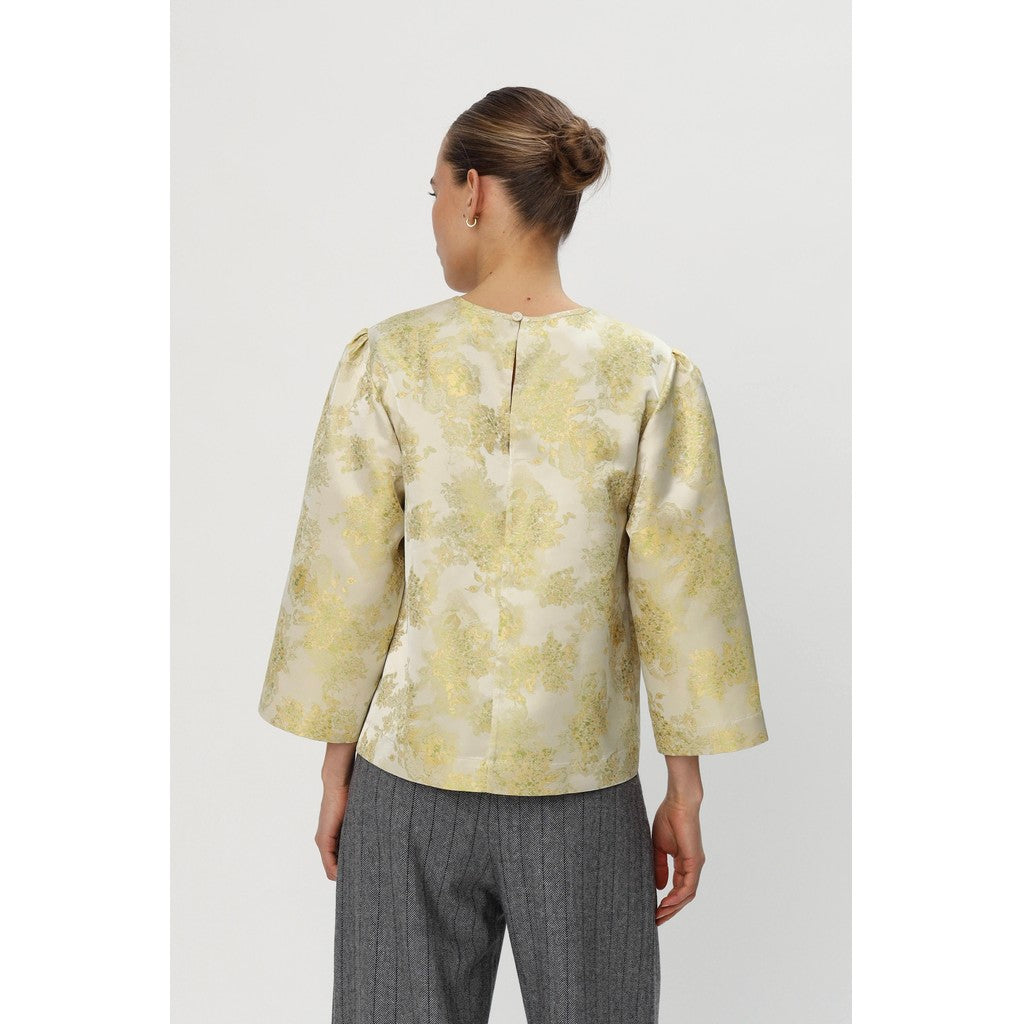Stella novaJacquard Woven Blouse in Yellow Tones