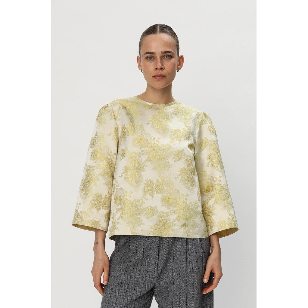 Stella novaJacquard Woven Blouse in Yellow Tones