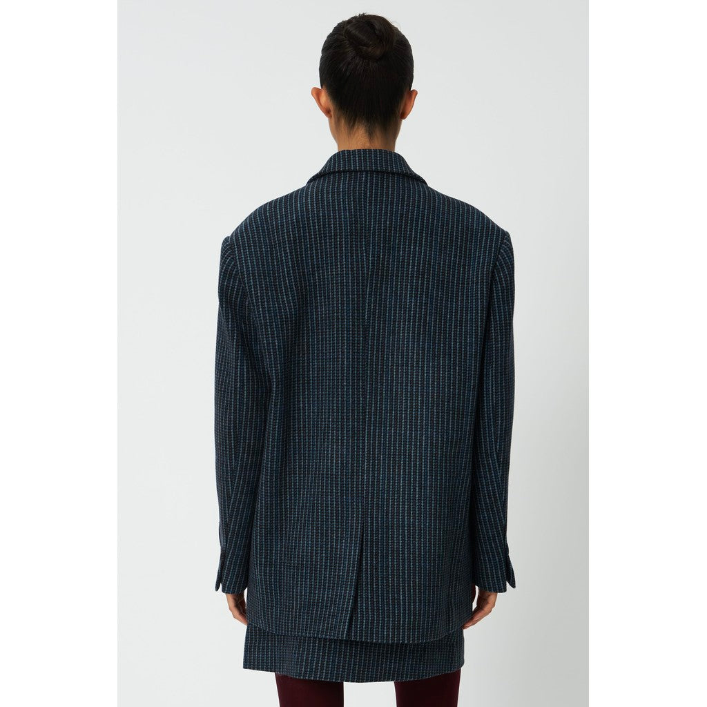 Stella Nova Checked Oversized Blazer in Blue Checks