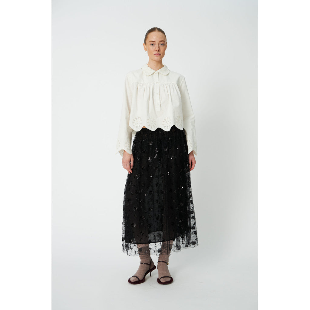 Stella Nova Sequin Mesh Skirt in Black
