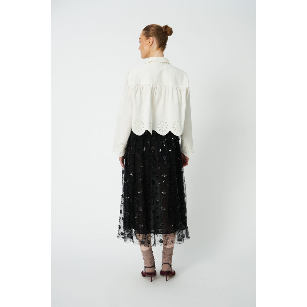 Stella Nova Sequin Mesh Skirt in Black
