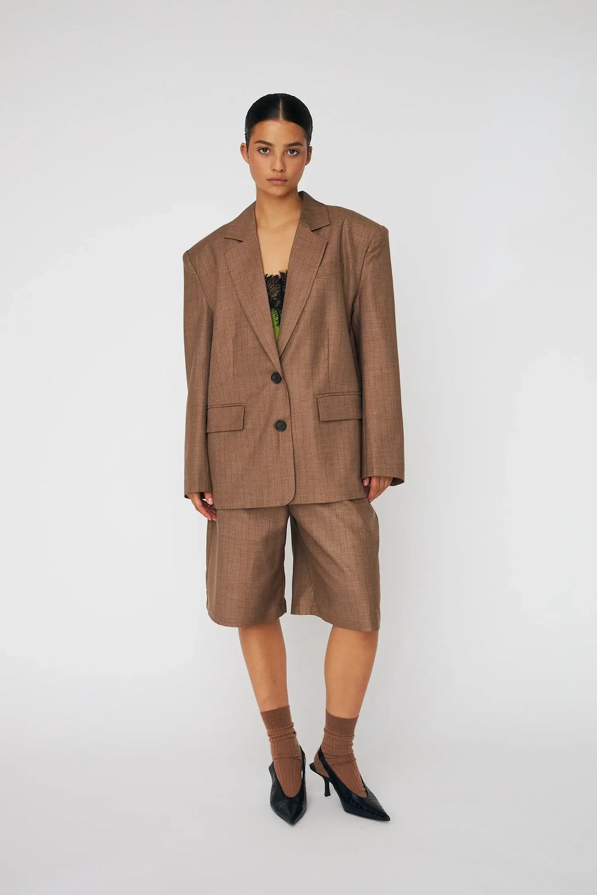 Stella Nova Blazer in Brown Stripes