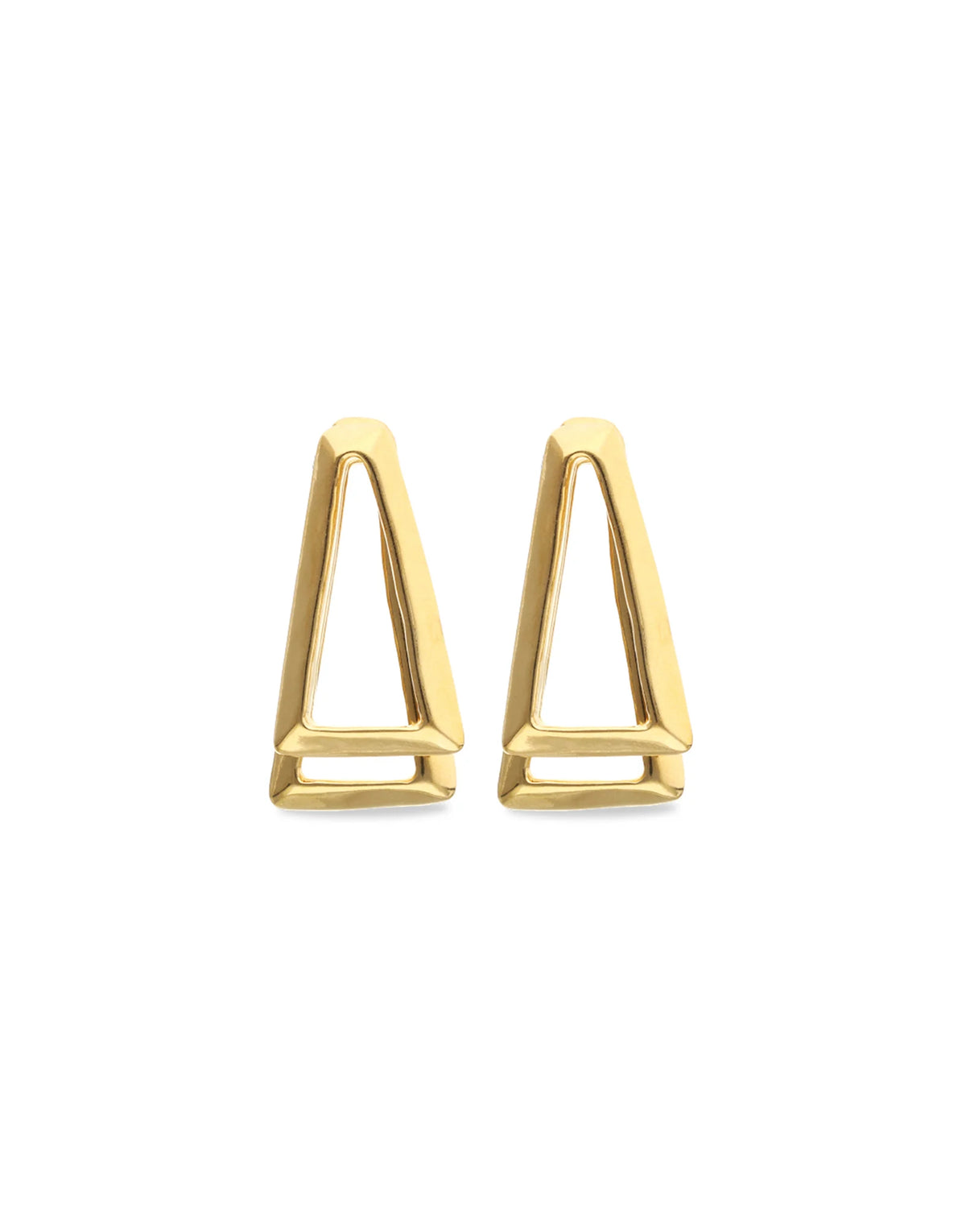 Uno de 50 Double Triangle Earring in 18K Gold Plate