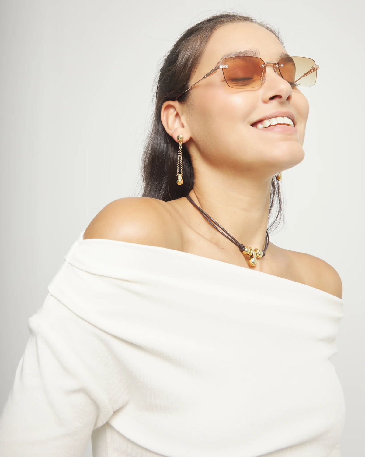 Uno De 50 Long Chain Earrings in 18K Gold Plate