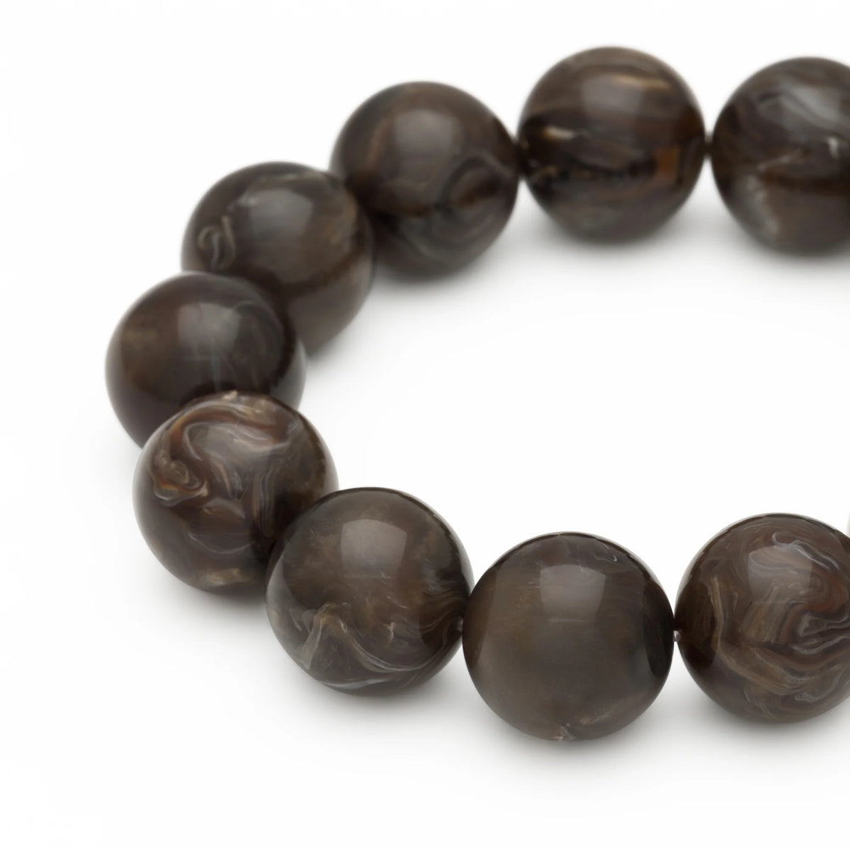 Vanessa Baroni Beads Flex Bracelet in Dark Brown Marble