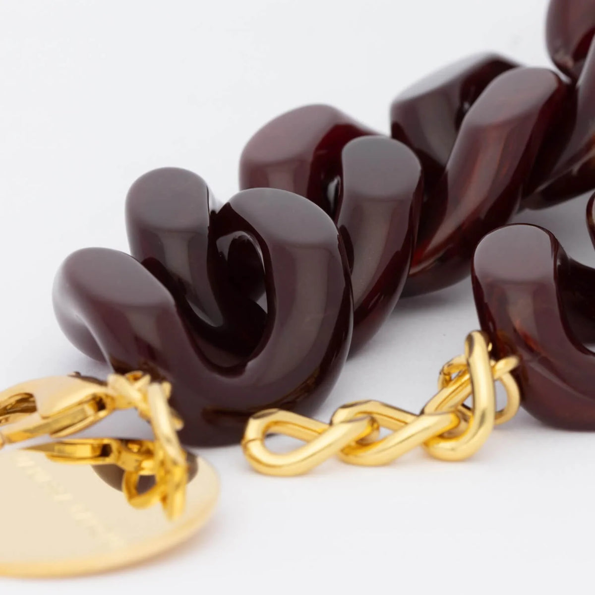 Vanessa Baroni Great Flat Chain Bracelet in Bordeaux Marble