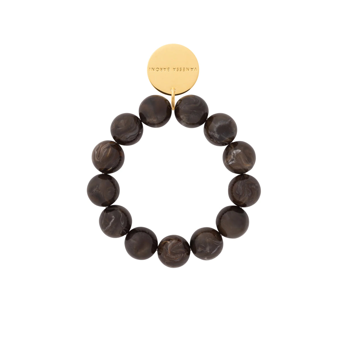 Vanessa Baroni Beads Flex Bracelet in Dark Brown Marble
