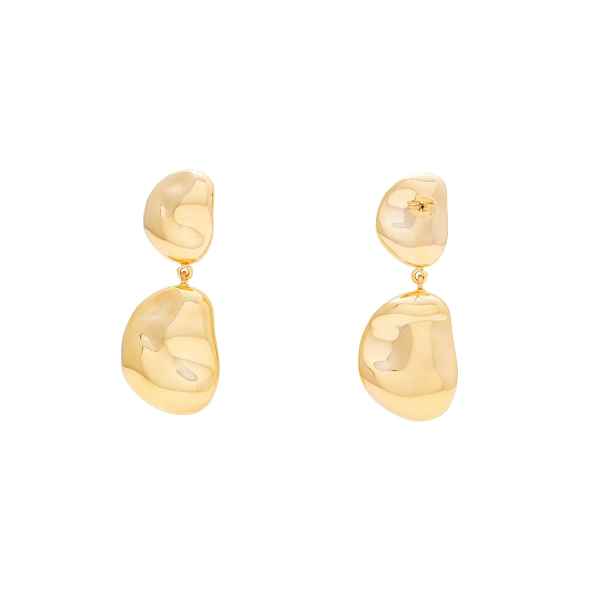 Vanessa Baroni Double Nugget Earring in Gold