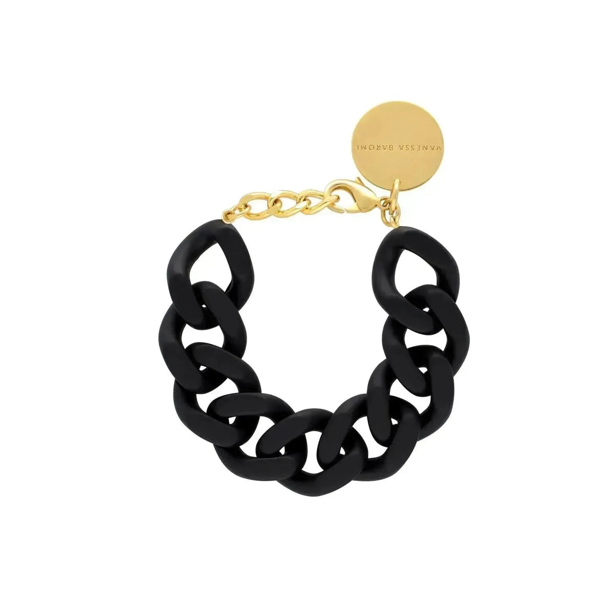 Vanessa Baroni Flat Chain Bracelet in Matt Black