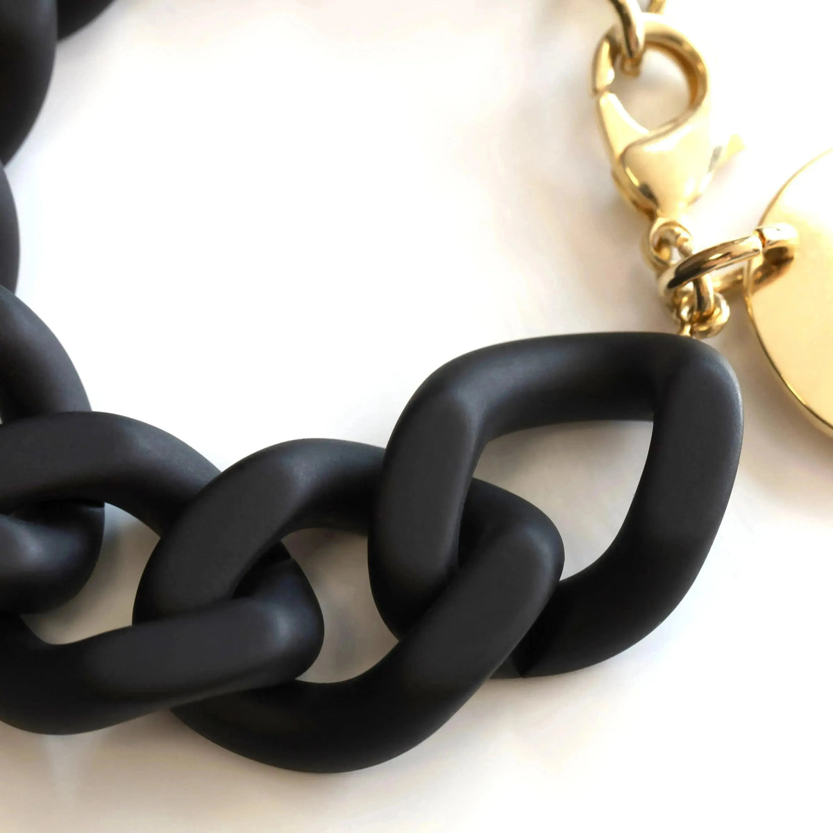 Vanessa Baroni Flat Chain Bracelet in Matt Black