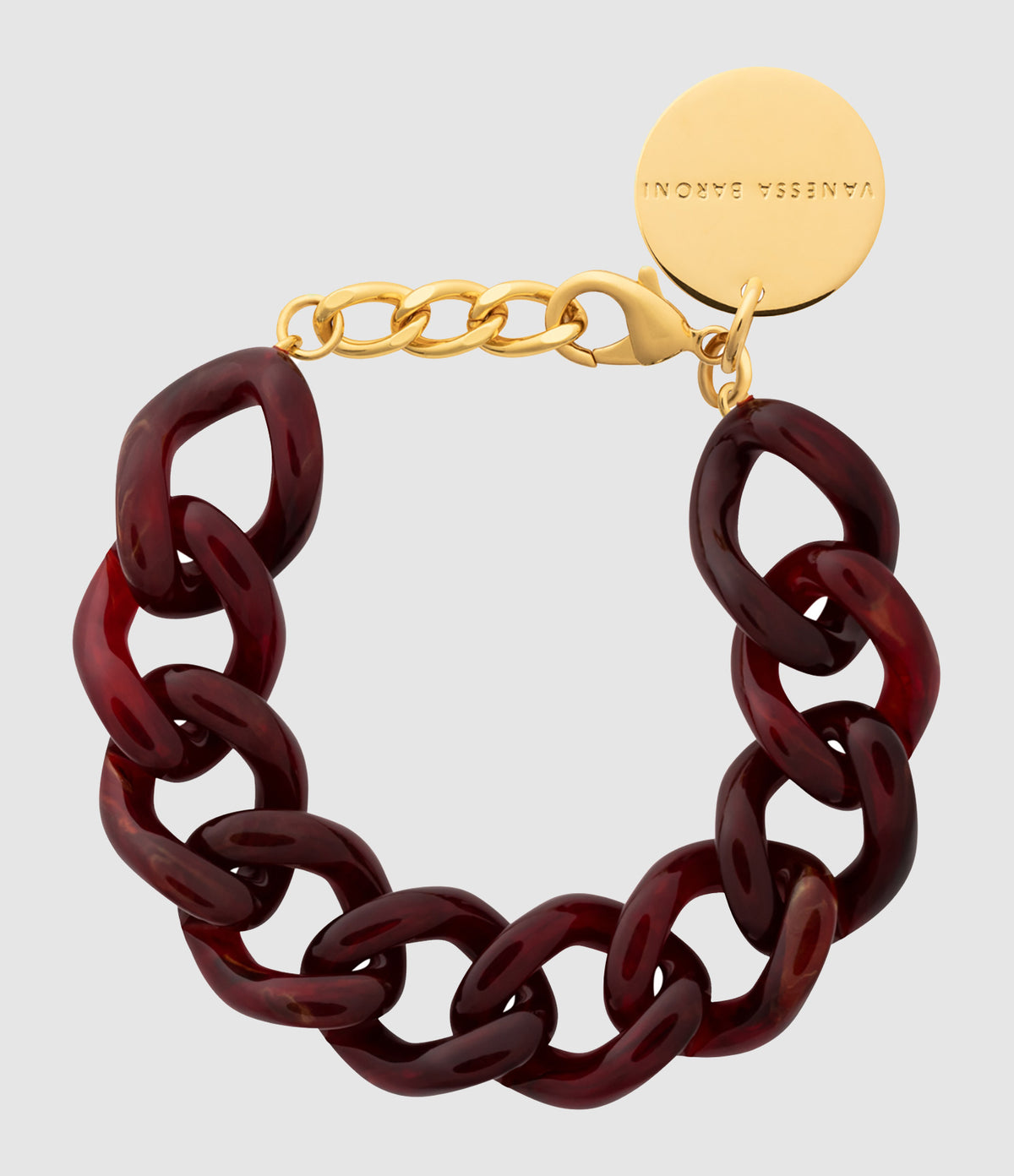 Vanessa Baroni Flat Chain Bracelet in Bordeaux Marble