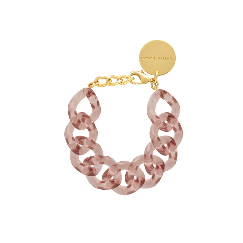 Vanessa Baroni Flat Chain Bracelet in Clear taupe