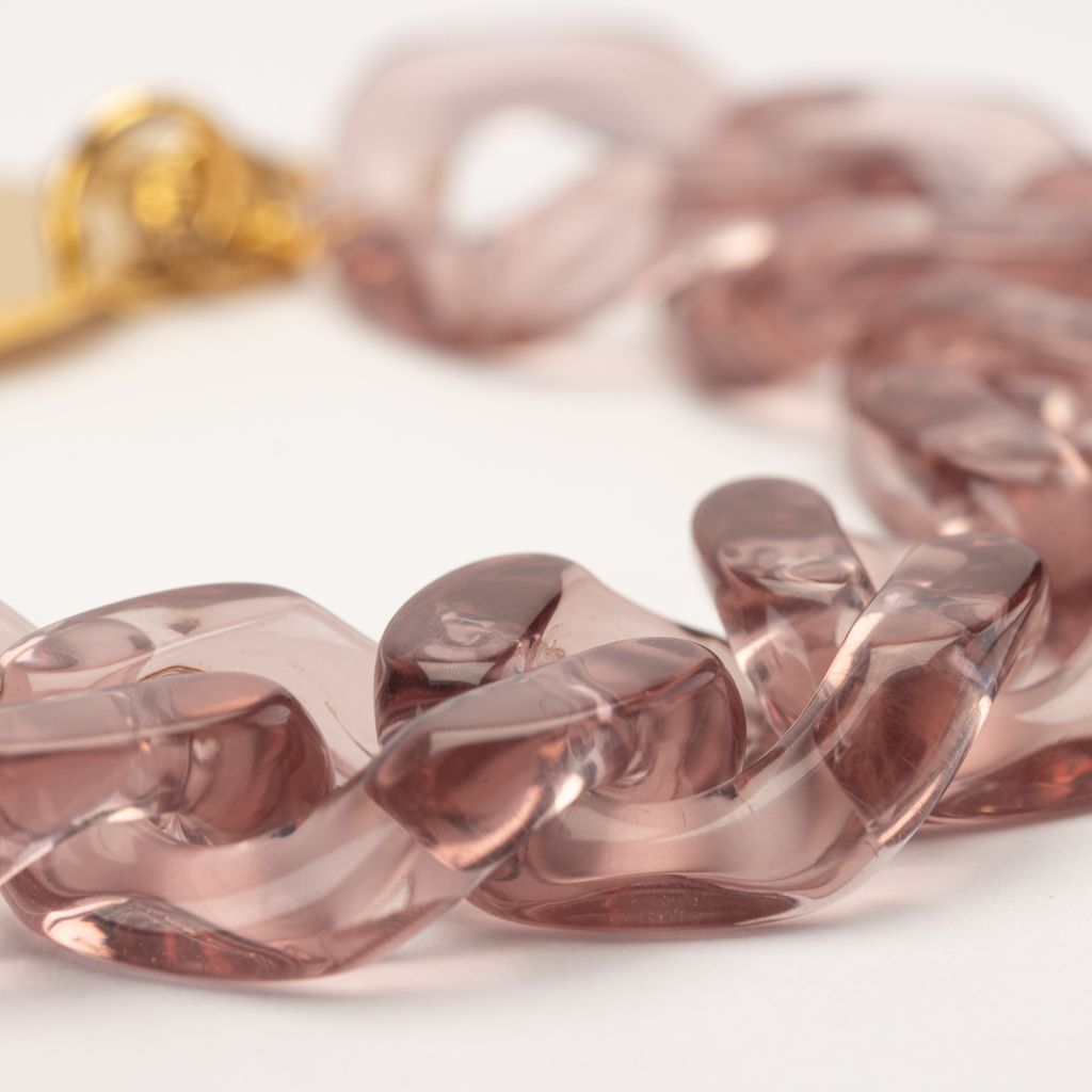 Vanessa Baroni Flat Chain Bracelet in Clear taupe