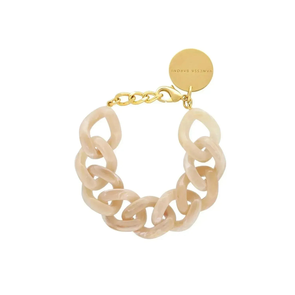 Vanessa Baroni Flat Chain Bracelet in Honey Marble