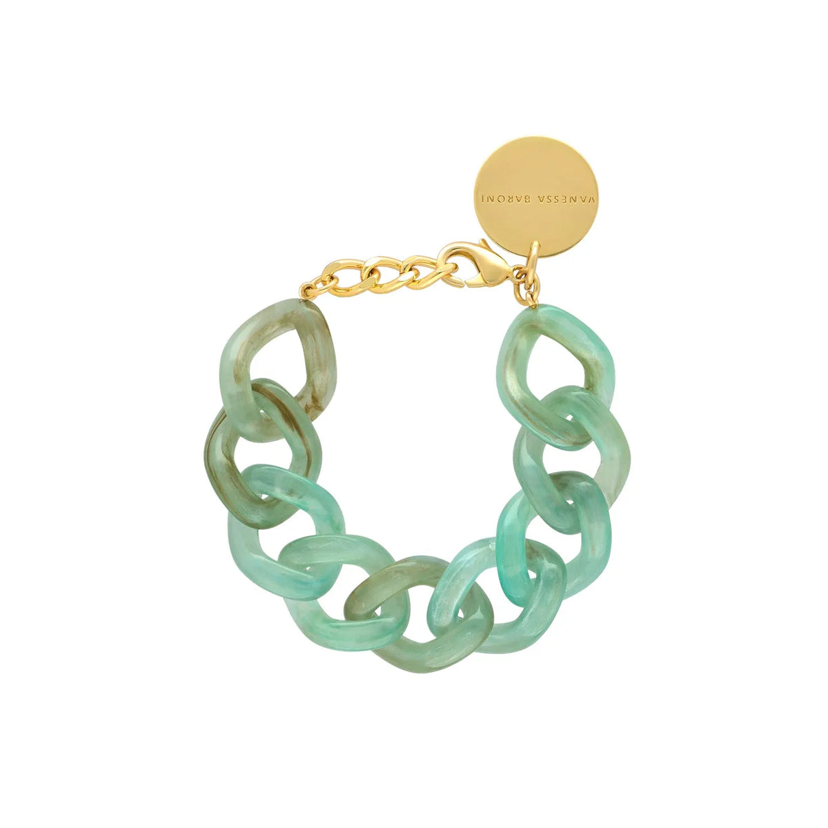 Vanessa Baroni Flat Chain Bracelet in Jade