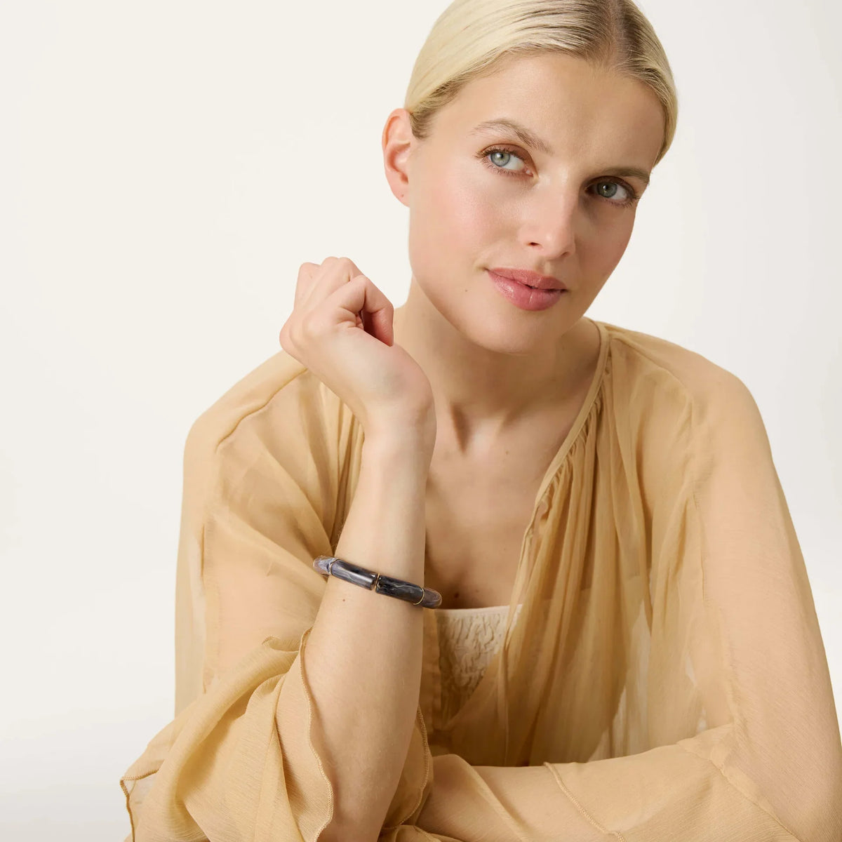 Vanessa Baroni Flex Bracelet in Blue Jeans Marble