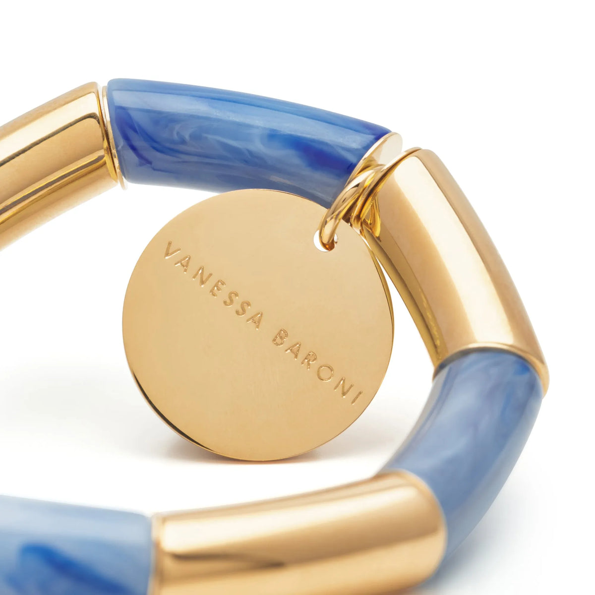 Vanessa Baroni Flex Bracelet in Gold and Ocean Blue