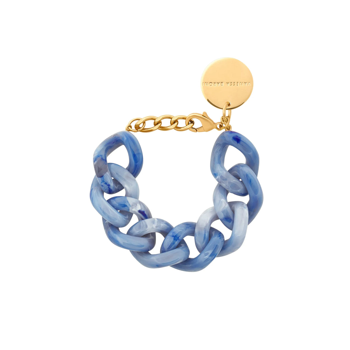 Vanessa Baroni Great Flat Chain Bracelet in Ocean Blue