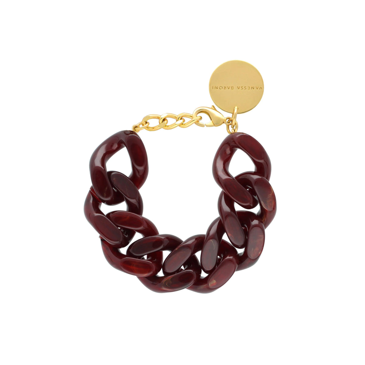 Vanessa Baroni Great Flat Chain Bracelet in Bordeaux Marble