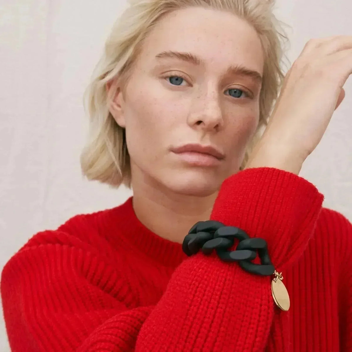 Vanessa Baroni Great Flat Chain Bracelet in Matt Black